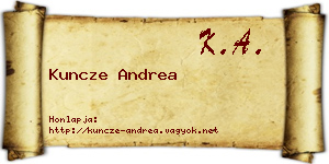 Kuncze Andrea névjegykártya