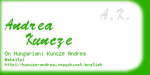 andrea kuncze business card